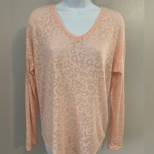 Apt. 9 Blush Pink Leopard Long Sleeve Top